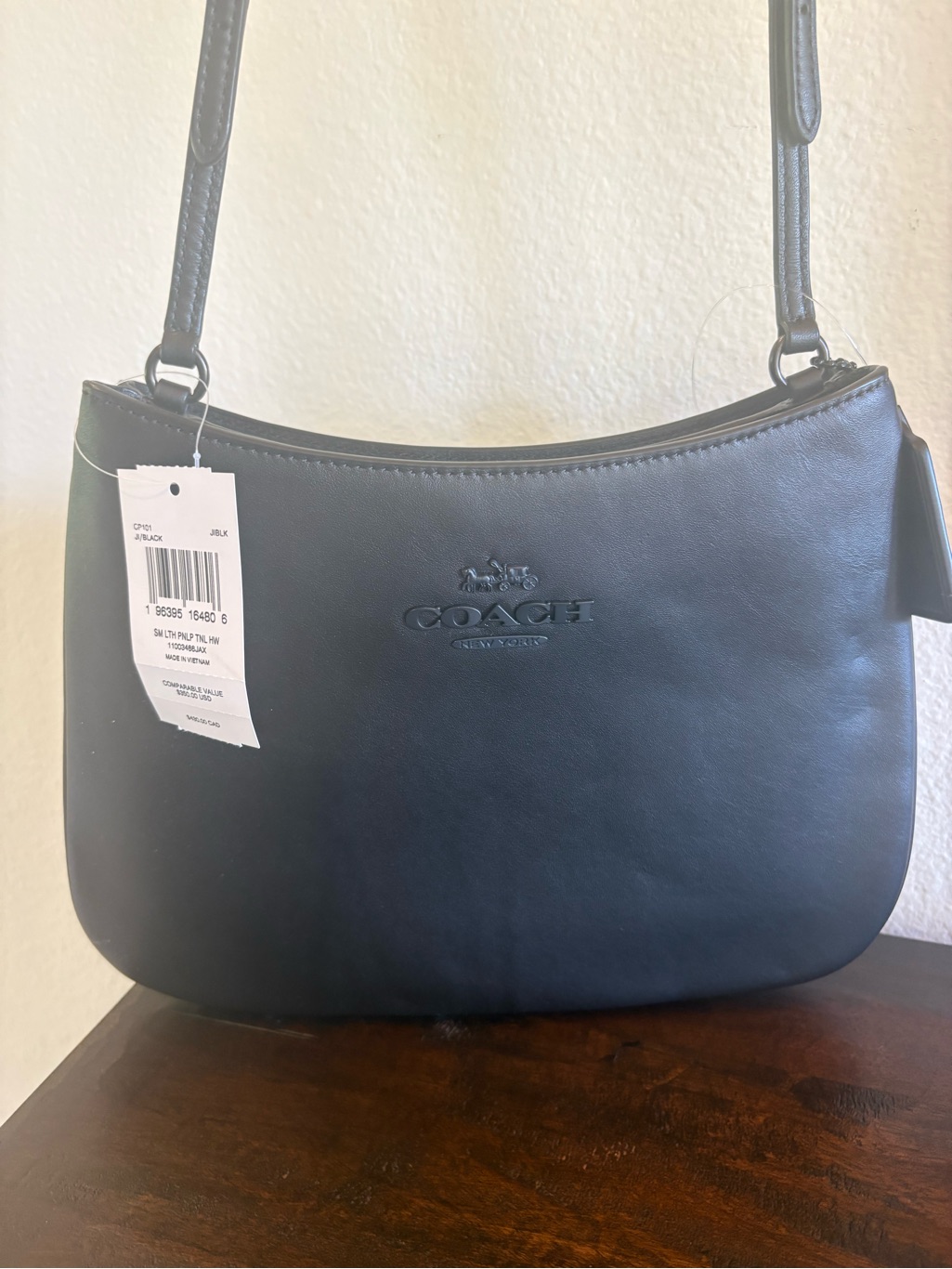 Coach Black Leather Crescent Shoulder Bag - Coach